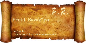 Prell Rovéna névjegykártya